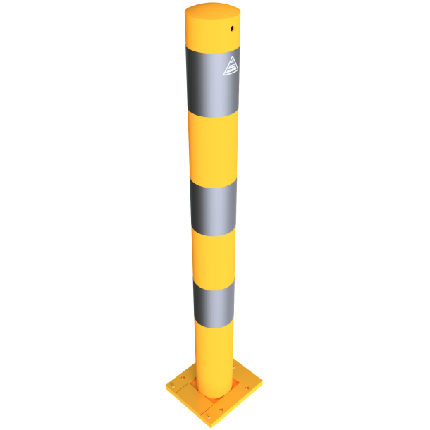 Barrier posts | detachable, removable | yellow / black |  89 mm | without eyelet